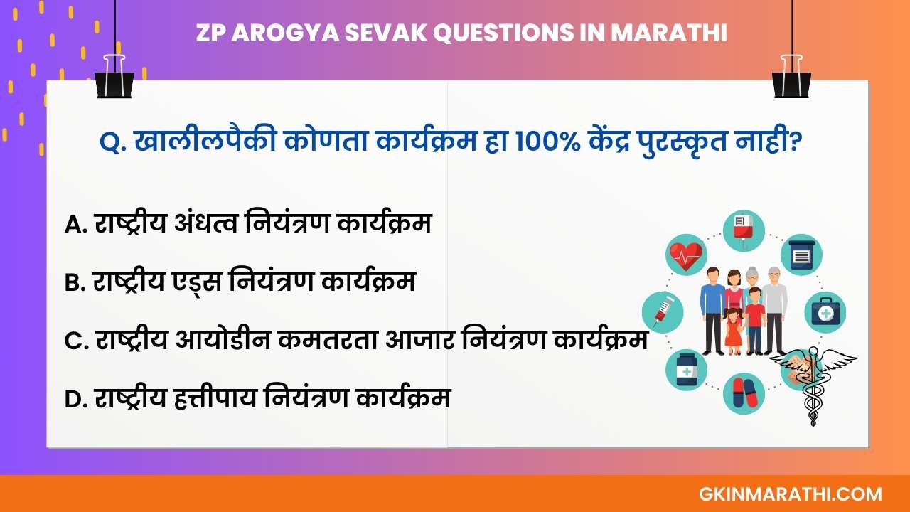 Arogya Sevak questions in Marathi