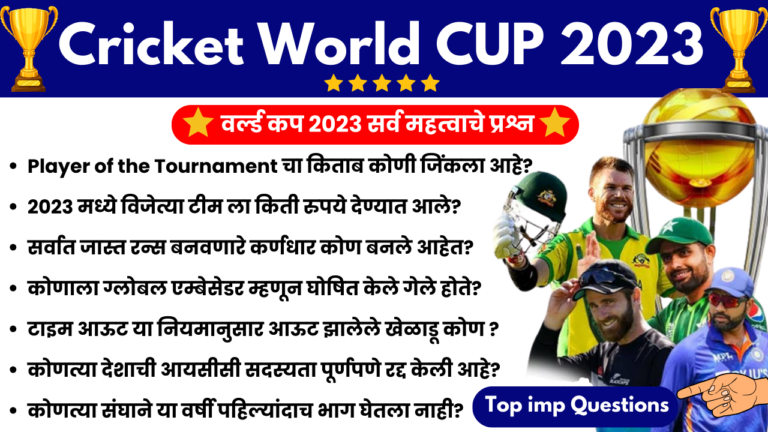 Cricket World CUP questions in Marathi